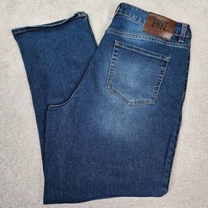 FRYE Womens Jean Size 12/31 Blue Denim Straight Leg Stretch Cotton Blend Western